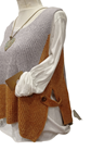 Chaleco doble color marron y gris