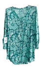 Blusa manga larga, cuello Mao en uve, tallas grandes