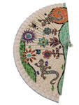 Abanico de madera dibujo trencadisc de Gaudi