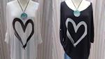 Jersey-camisetas oversize con corazón, manga larga