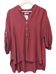 Blusa de manga recogida en viscosa