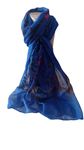 Pasmina azul con cerezo