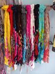 Pashmina arrugada con estampado de flores grandes