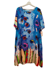 Vestido estampado largo veraniego manga corta