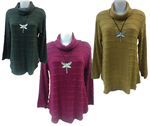 Jersey de cuello alto, holgado, gris, mostaza y granate