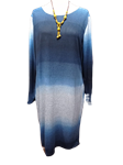 Vestido cálido y suave con franjas para tallas grandes