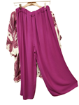 Conjunto de talla grande de blusa y pantalon palazzo