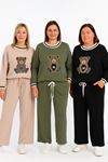 Conjunto de chandal para mujer con bordado de Osito