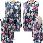 Blusa sin mangas, evase, estampada tallas grandes (2XL)