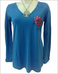 Camiseta casual, con detalle de corazón flechado (Talla única)