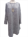 Vestido de punto, color liso, oversize, talla grande