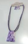 Juego collar gargantilla y pendientes, con trapecio "trencadis" 