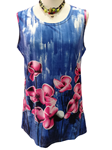 Bluson sin mangas para tallas grandes, estampado de flores
