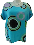 Blusa de algodón acamisetada,  manga corta, talla grande