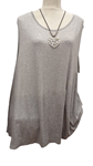Blusa sin mangas lisa en talla grande