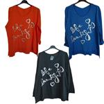 Camiseta casual de manga larga, tallas grandes 