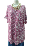 Blusa estampada de flores pequeñas, tallas grandes