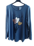 Jersey ablusonado con dibujo de ramillete de corazones