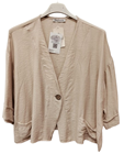 Chaqueta para el verano, corta con bolsillos delanteros y boton