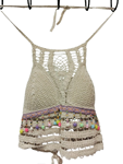 Top color crudo en punto crochet
