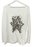 Camiseta blanca de algodon en manga larga
