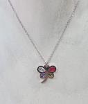 Collar de acero, con colgante esmaltado y/o con piedrecitas