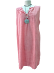 Vestido camisero sin mangas, de lino y algodón