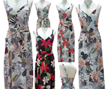 Vestido maxi de tirantes, con estampado vegetal.
