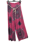 Pantalon palazzo con cinturon cordon  y estampado mandala
