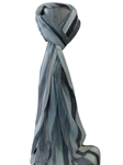 Pashmina de rayas suavizadas en tres tonos, gama blanco y negro