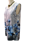 Bluson sin mangas para tallas grandes, estampado de flores