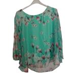 Blusa vaporosa para eventos, estampada con flores, tallas grandes
