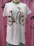 Camiseta básica, algodón, con bicicleta animal-print