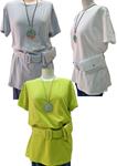 Camiseta básica con cinturon y bolsillo en polipiel