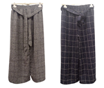 Pantalon de cuadros amplios en raya de corte Palazzo