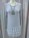 Vestidos mini de color gris, con volantes,