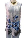 Bluson sin mangas para tallas grandes, estampado de flores