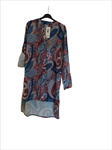 Vestido camisero, bajo desigual, estampado, tallas grandes