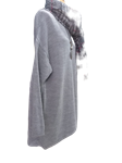 Vestido de punto holgado, cuello barco, bajo irregular, oversize y tallas grandes