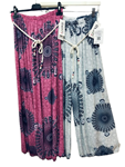Pantalon palazzo con cinturon cordon  y estampado mandala