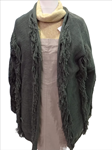 Chaqueta de punto con flecos, abierta, sin botones
