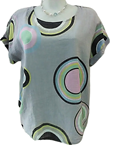 Blusa de algodón acamisetada,  manga corta, talla grande