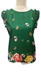 Blusa sin mangas con estampado de flores y mariposas
