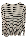 Camiseta de algodón a rayas cuello redondo