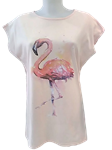 Camiseta de algodón con flamenco rosa