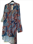 Vestido camisero, bajo desigual, estampado, tallas grandes