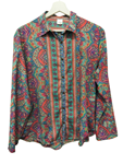 Camisa estampada de seda para mujer.