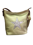 Bolso bandolera, dorado con estrella plateada