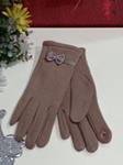 Guantes de punto cálidos, colores lisos, con lazo