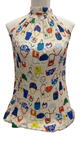 Blusa estampada de bolsos, escote halter